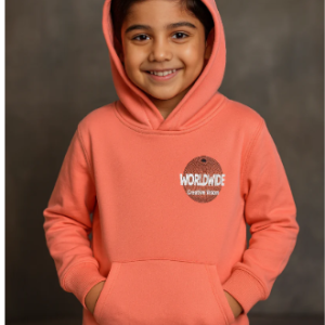 Unisex kids hoodie front view